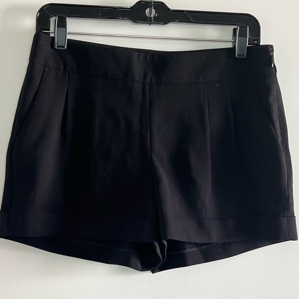 Express Women Pleated front Cuffed Black Dress Short